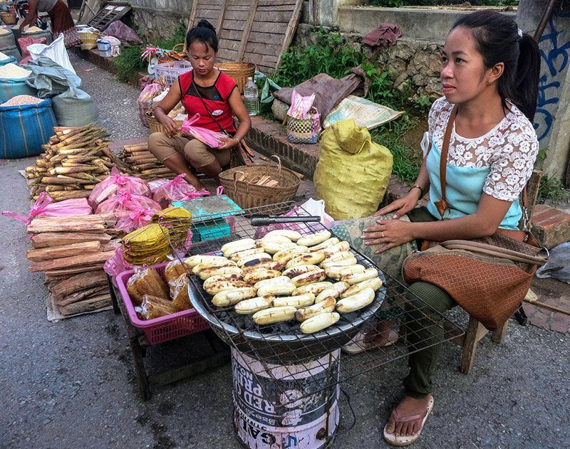 Dried goods at the Luang Prabang morning market Dried goods at the Luang Prabang morning market