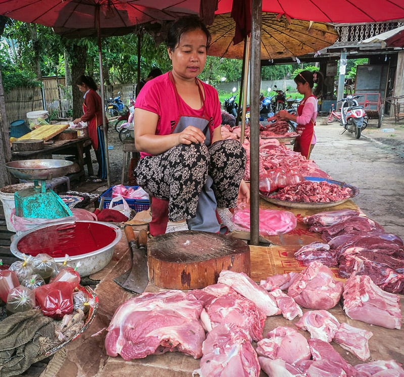 The Butcher Queen of the Luang Prabang morning market The Butcher Queen of the Luang Prabang morning market