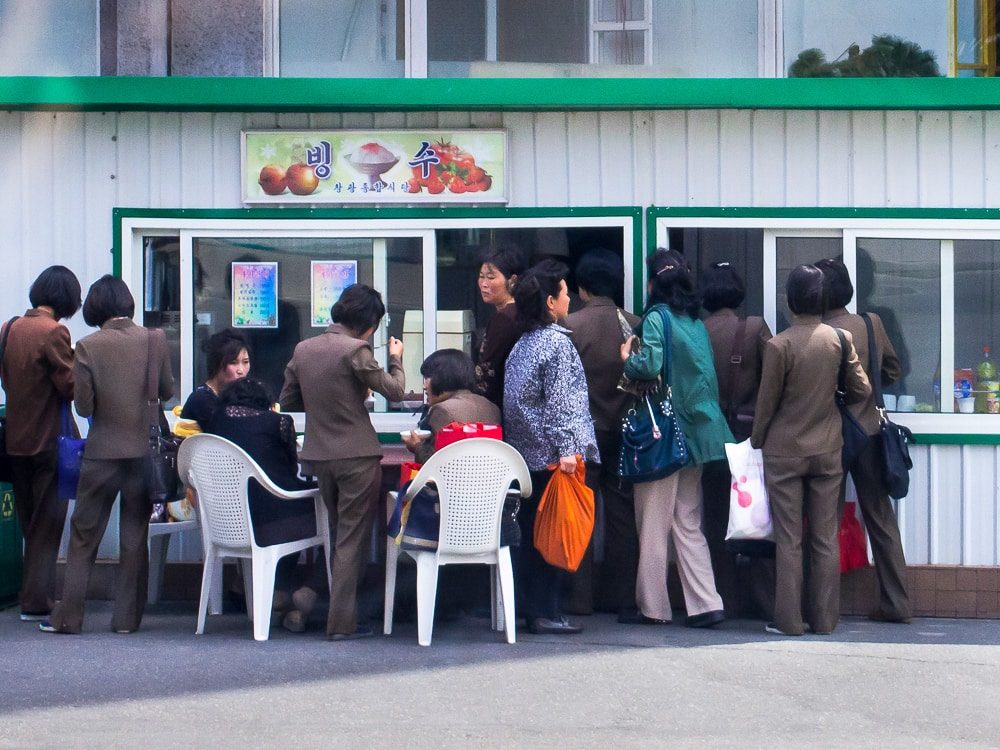 A Bingsu (shaved ice dessert) shop in Pyongyang