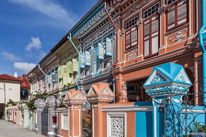 Colorful Peranakan shophouses in Joo Chiat, Singapore