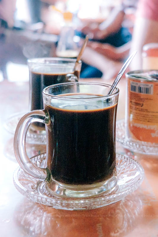 Tiny cup of Belitung coffee